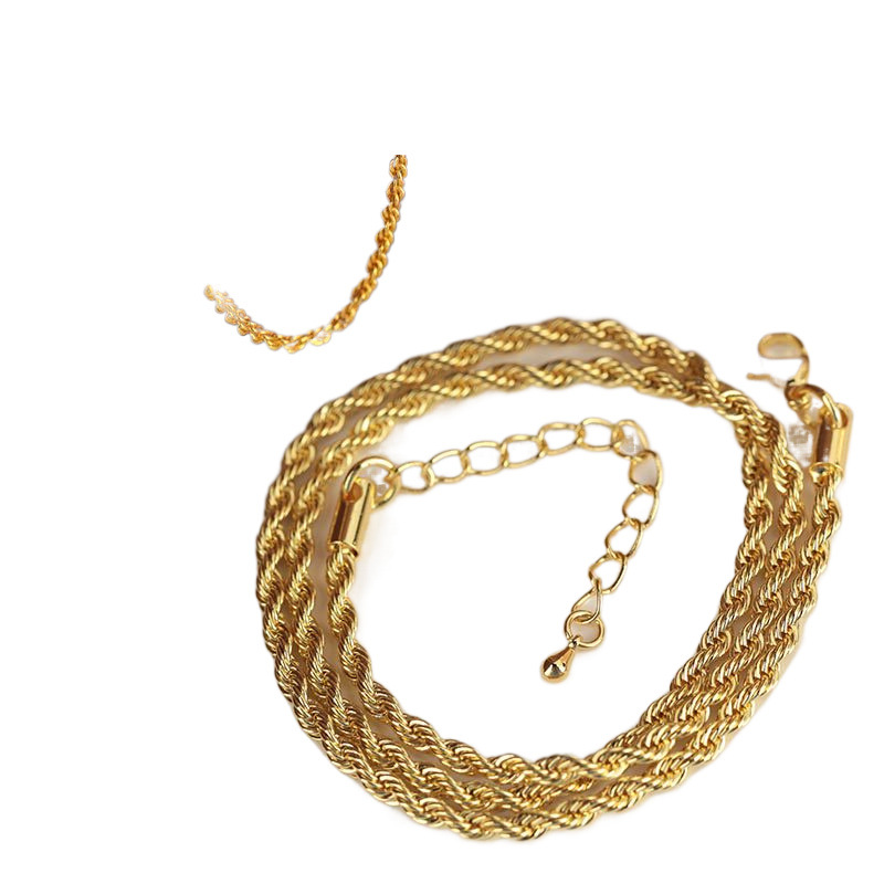 Best-selling copper-plated twisted chain finished products, collarbone necklace, tassel chain, pendant accessories, necklace chain, tail chain Item Picture