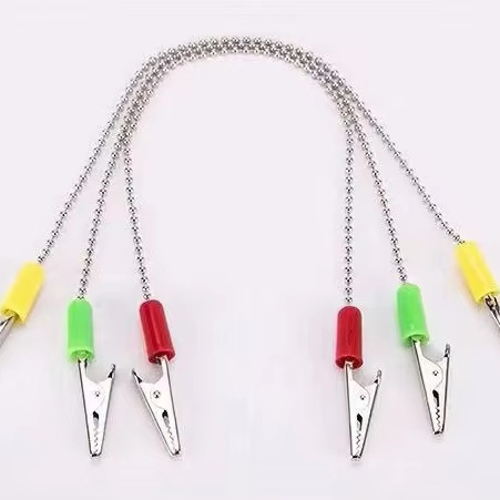 Cross-border exclusive dental pad clips, dental high-pressure sterilized metal bib clips, elastic ball chain silicone scarf clips details Picture