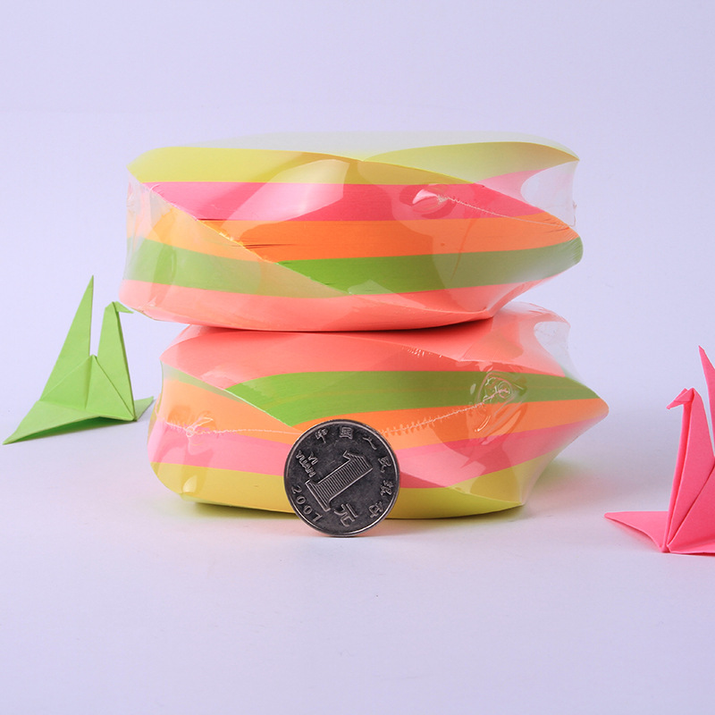 Jiuxing Stationery DNA colored Paper, spiral side adhesive sticky notes, paper bricks, three-dimensional rotating shrink film sticky notes, customizable advertisements details Picture