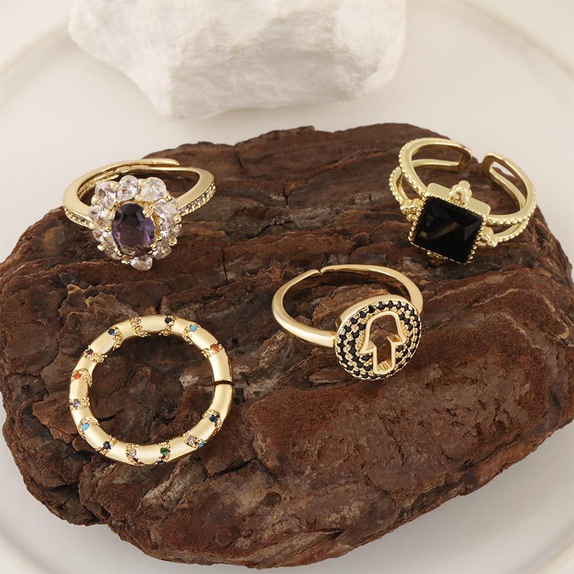 Cross-border best-selling square zircon ring for women, shining, simple and fashionable ear ring accessory, 18K, no color fading Specification image