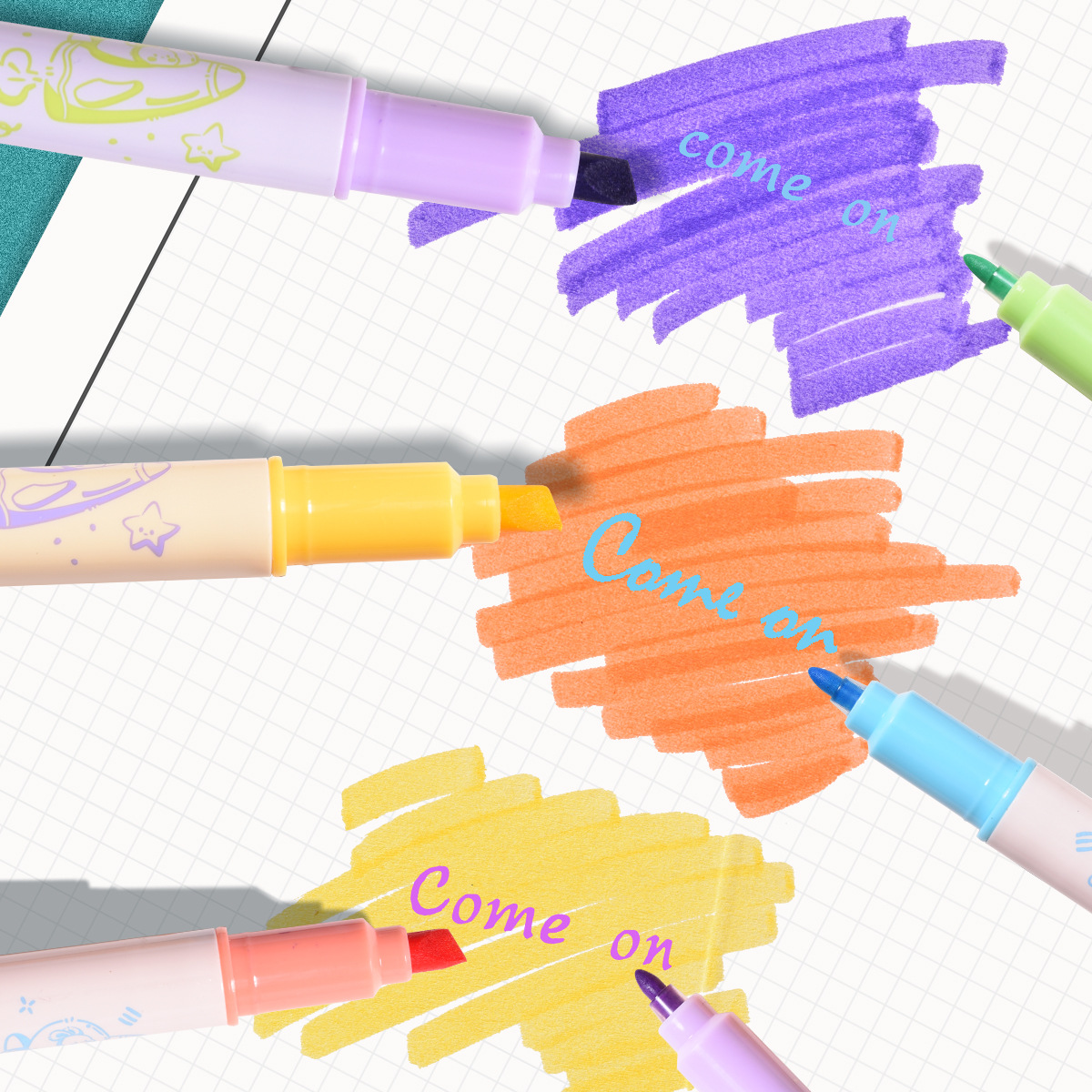Tianfeng 239A multi-color double-headed highlighter pen, key point marking pen, note-taking and journal-making pen, multi-color highlighter pen Specification image