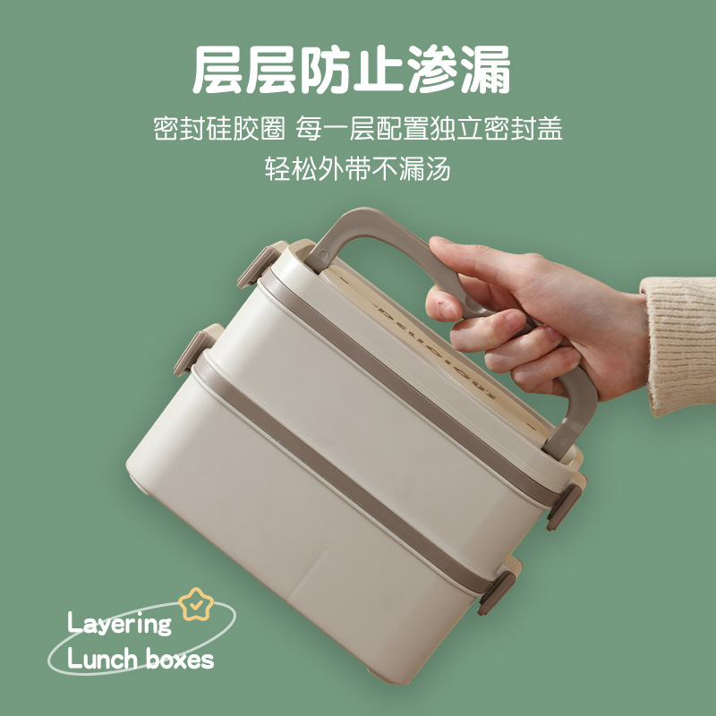 304不锈钢保温饭盒防漏密封学生手提多层便当盒午餐盒微波炉加热细节图