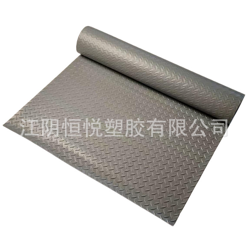 批发5mm加厚特厚PVC地垫牛筋防水防滑仓库工厂阻燃绝缘橡胶垫地胶白底实物图