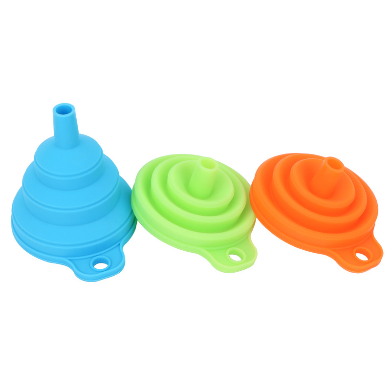 Food-grade silicone foldable funnel, mini portable kitchen oil drain, expandable and heat-resistant Specification drawing