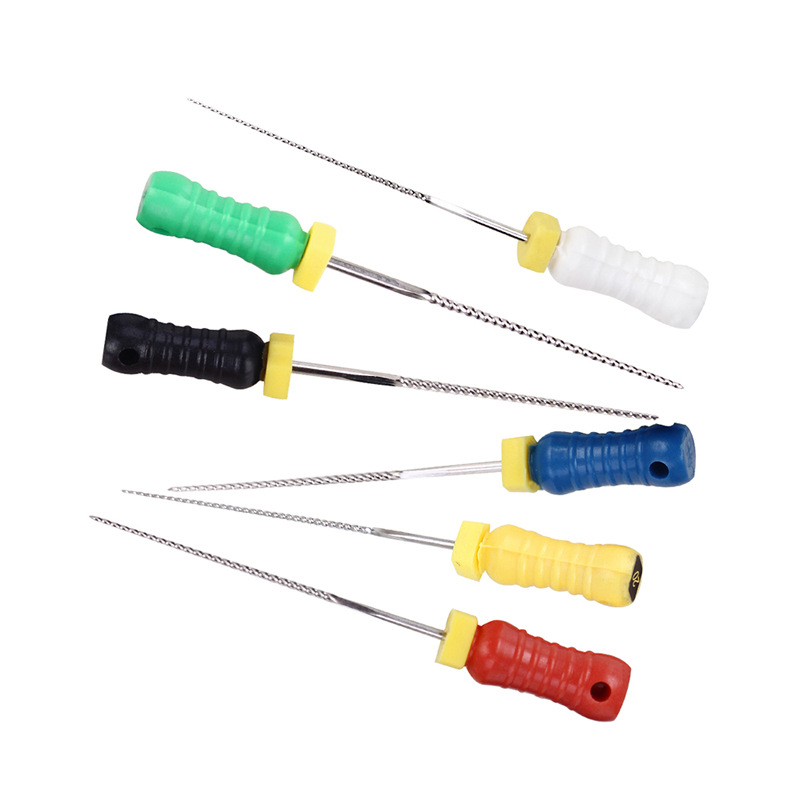 Cross-border exclusive dental root canal files, 6-piece threaded root canal files, stainless steel root canal files, oral manual dental files Specification image