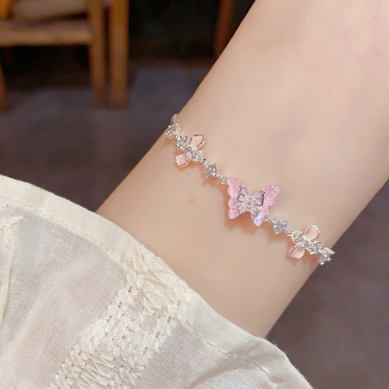 Verano nuevo temperamento moda pequeño fresco colorido mariposa circonita pulsera pulsera estilo personalidad única alta calidad decoración de la mano details Picture