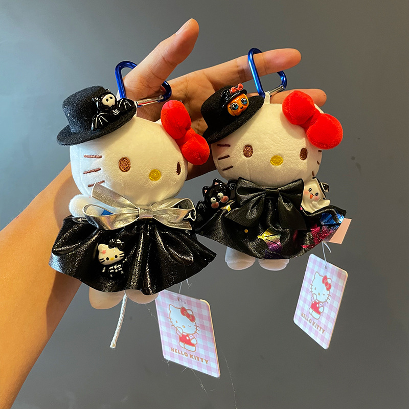 Cute Halloween secondary creation plush figurines hellokitty, keychains, bags, pendants and small gifts