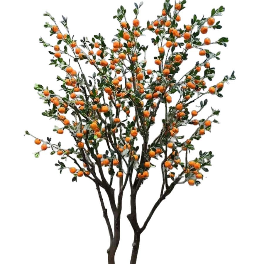 仿真橘子树许愿树室内外装饰红包树新中式人造假桔子树仿真树绿植白底实物图