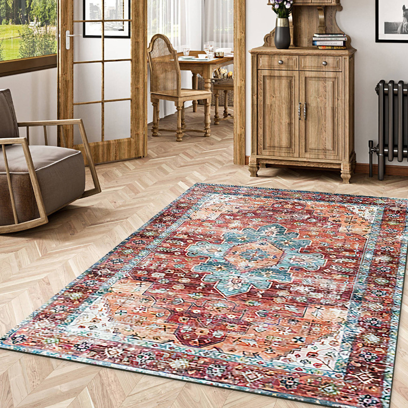Turkish Persian living room carpets, retro ethnic style bedroom bedside carpets, hotel and homestay full carpet wholesale details Picture