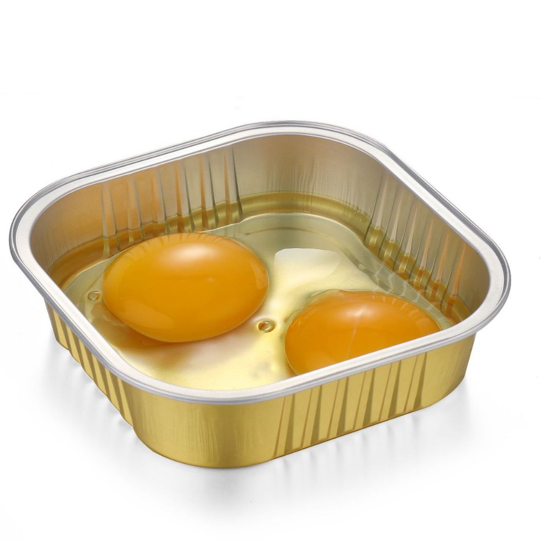 Golden tin foil box, pre-prepared food packaging box, round and rectangular aluminum foil, disposable lunch box, baking box, baking tray, oven Item Picture