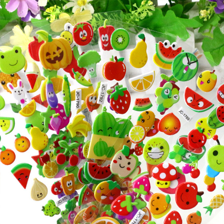 热销3D立体泡泡贴 水果儿童立体贴纸奖励贴 厂家批发现货