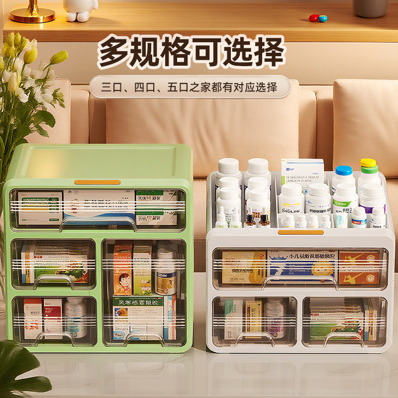 Transparent medicine box, household drawer-type medicine storage box, large-capacity household medicine box, multi-layer storage cabinet for commonly used medicines Application Scenario