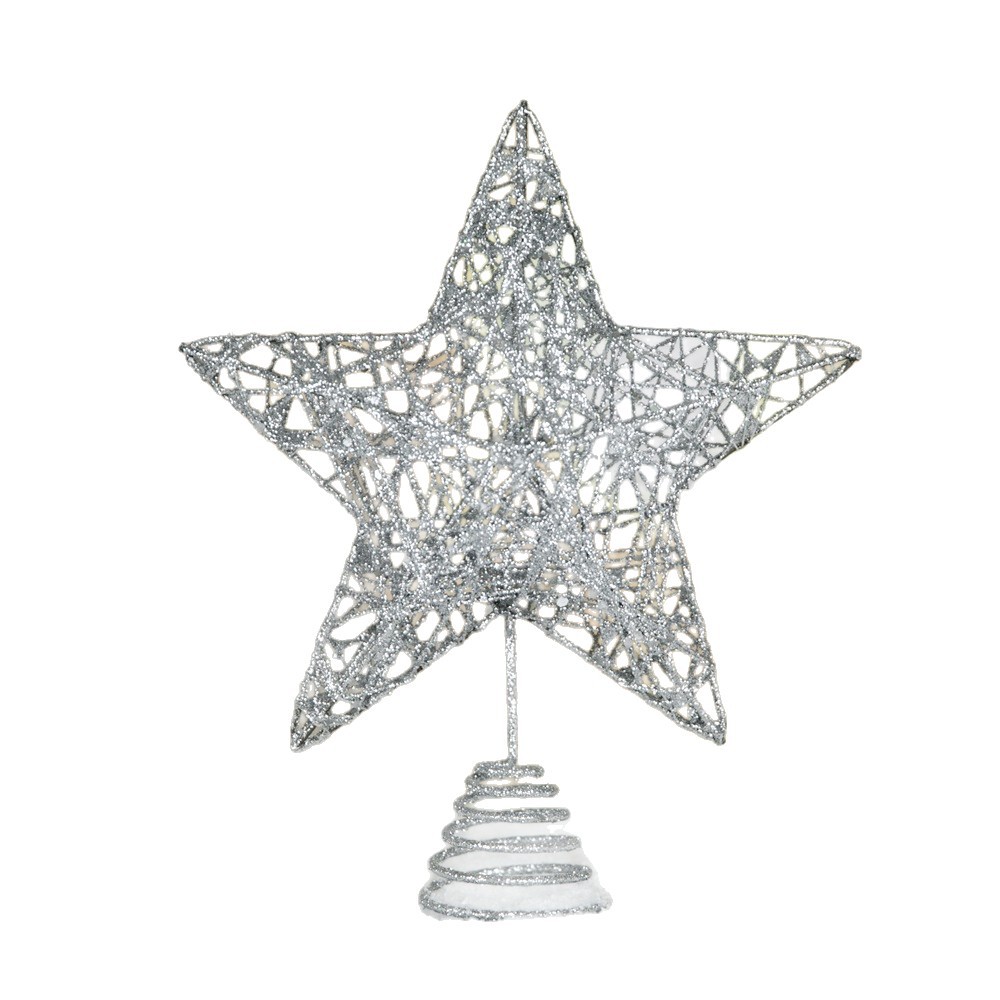 跨境新款圣诞树顶星圣诞树圣圣诞装饰品圣诞五角星灯饰星星发光白底实物图