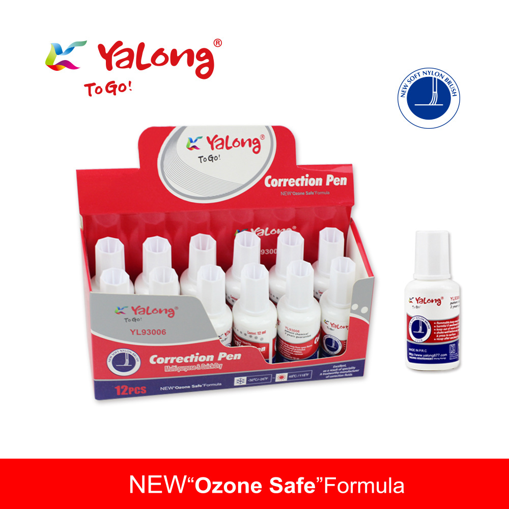 Yalong high-quality correction fluid, quick dry brush style white correction pen fluid Application Scenario