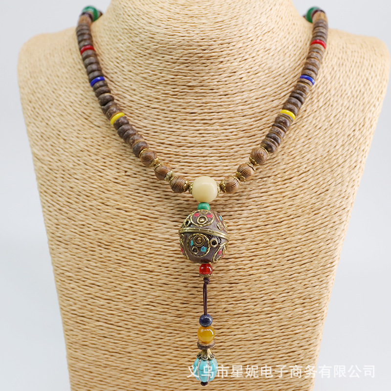 Original Niper jewelry pendants, necklaces, ethnic style wooden beads, long sweater chains, necklaces, women's accessories wholesale