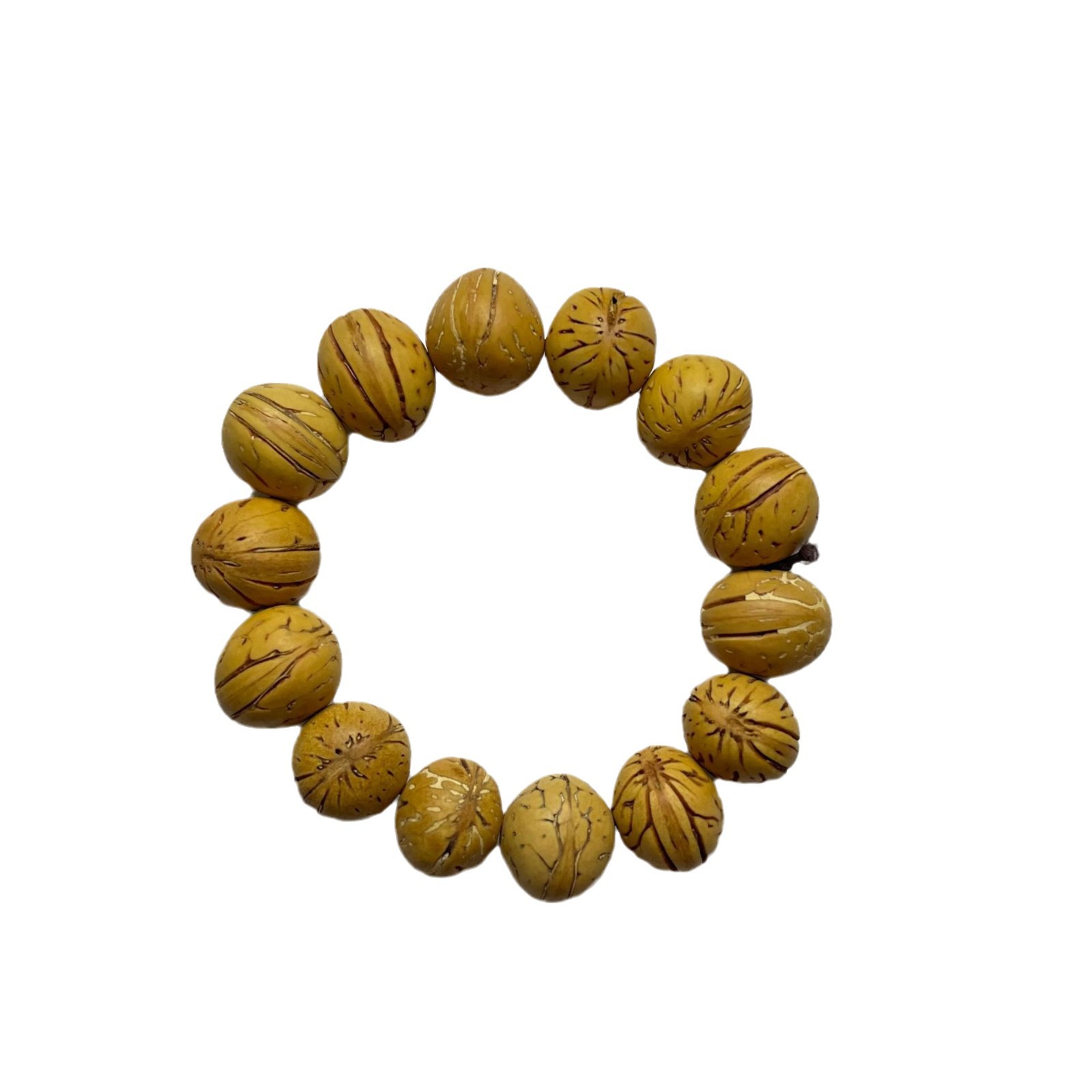 Natural cultural and artistic peach kernel bracelets, wholesale supply, playing, street vending, live streaming, welfare, men's and women's single-circle bracelets, bracelet scenic spots Item Picture