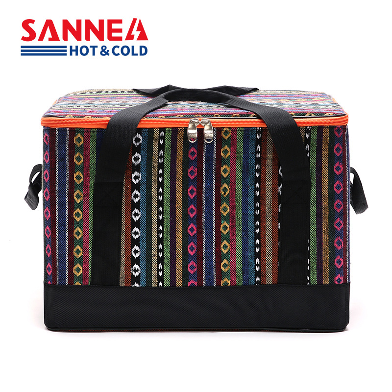 Saneng Outdoor insulated bags, Oxford cloth jacquard picnic bags, fresh-keeping insulated lunch box bags, meal delivery bento bags in stock
