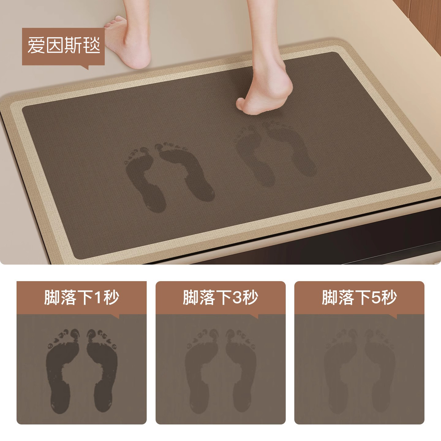 Bathroom floor MATS, diatom mud anti-slip and water-absorbing soft MATS, bathroom and kitchen floor MATS, bathroom door, toilet carpet Specification image