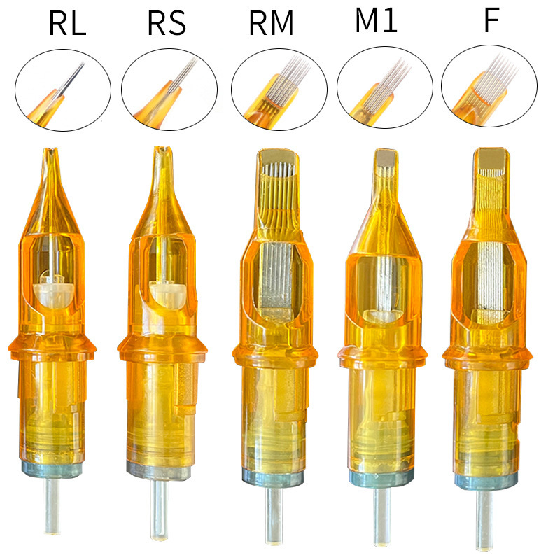 shanilak Yellow Dragonfly Tattoo one-piece Needle, second-generation Xia 'an Needle, eyebrow tattoo, body tattoo, short needle, cutting thread, fogging, 20 yuan per box, tattoo equipment