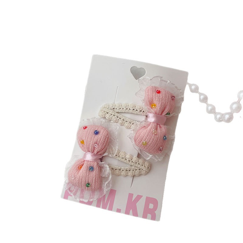 Primavera nuevo moe chunky casa pequeña horquilla pañero para niños flequillo clip lazo dulce accesorios para el pelo mujer Item Picture