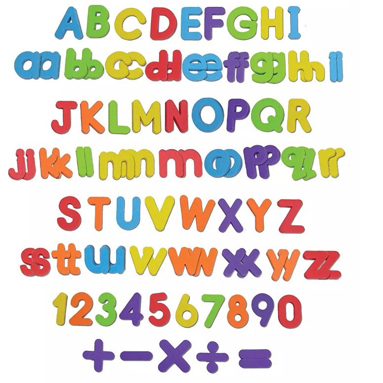 Hongbo Cartoon Soft Magnetic stickers for children, eva letter magnetic stickers, soft sponge, colorful numbers, English bucket refrigerator stickers Item Picture