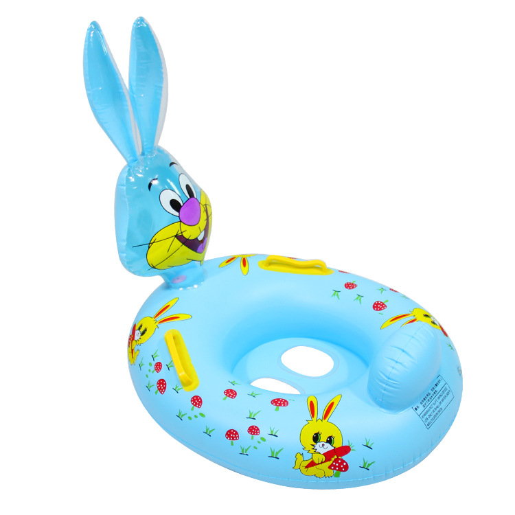婴幼儿游泳艇趴艇 大号兔子艇游泳艇 宝宝带坐艇小游艇厂家批发白底实物图