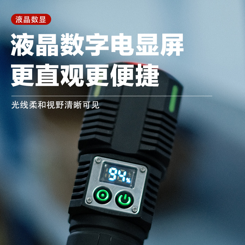 Outdoor high-intensity zoom white laser flashlight with long battery life of 6000 mah, emergency battery level display and cob side light Application Scenario