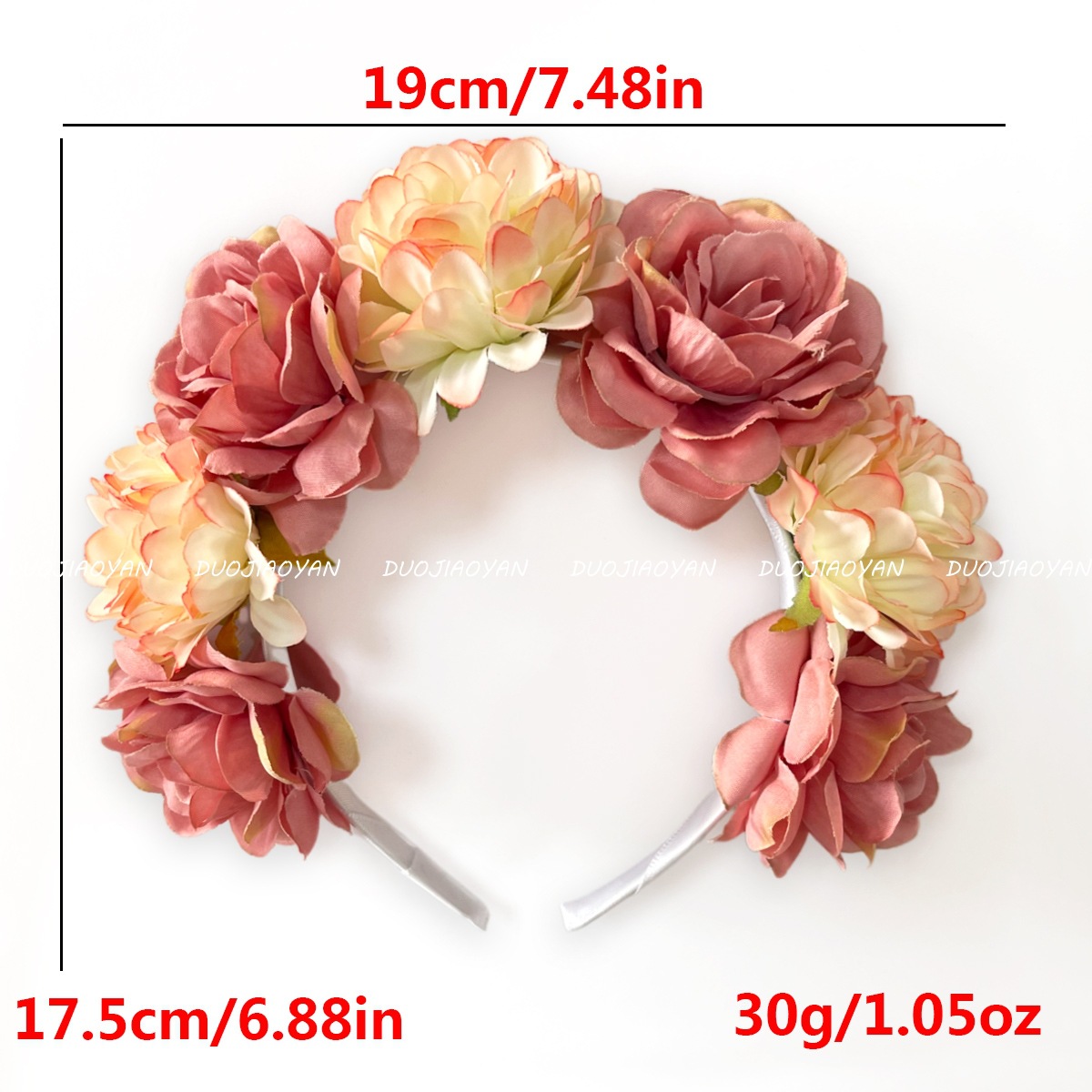 Amazon cross-border new rose headband, realistic peony three-dimensional headband, carnival party decoration headband wholesale Item Picture