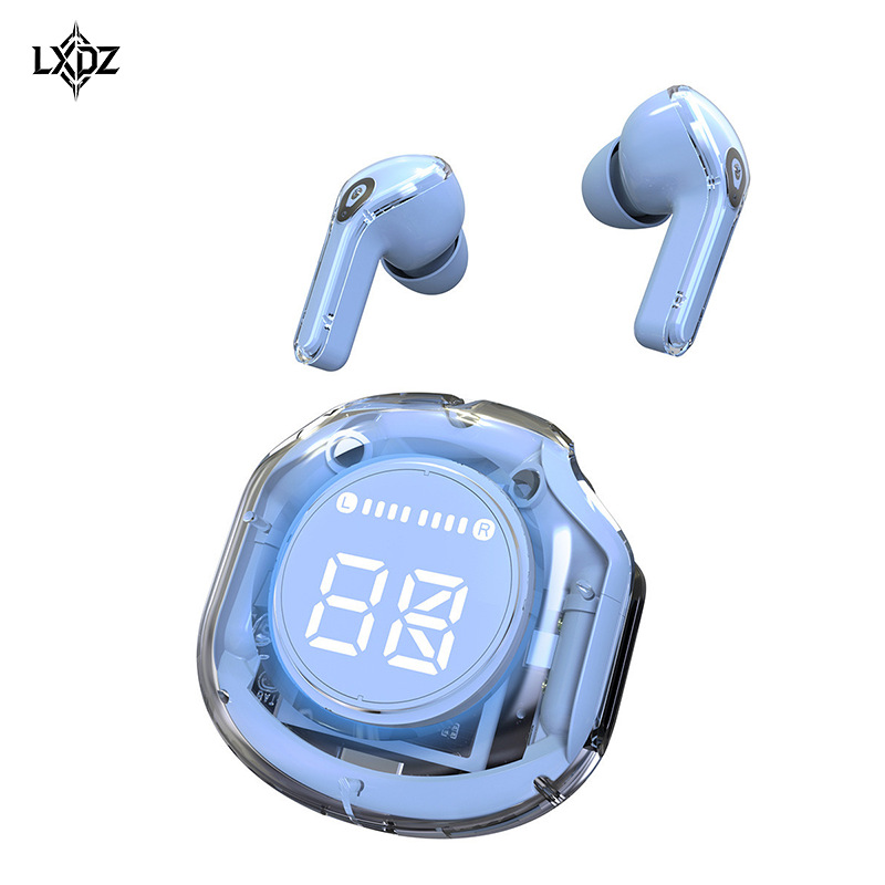 Wholesale of the new cross-border XR20 transparent digital display headphones with ultra-long battery life, wireless Bluetooth and in-ear sports style Item Picture