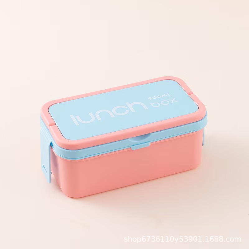 亚马逊大容量PP学生分隔饭盒上班族手提外带可微波加热午餐盒跨境