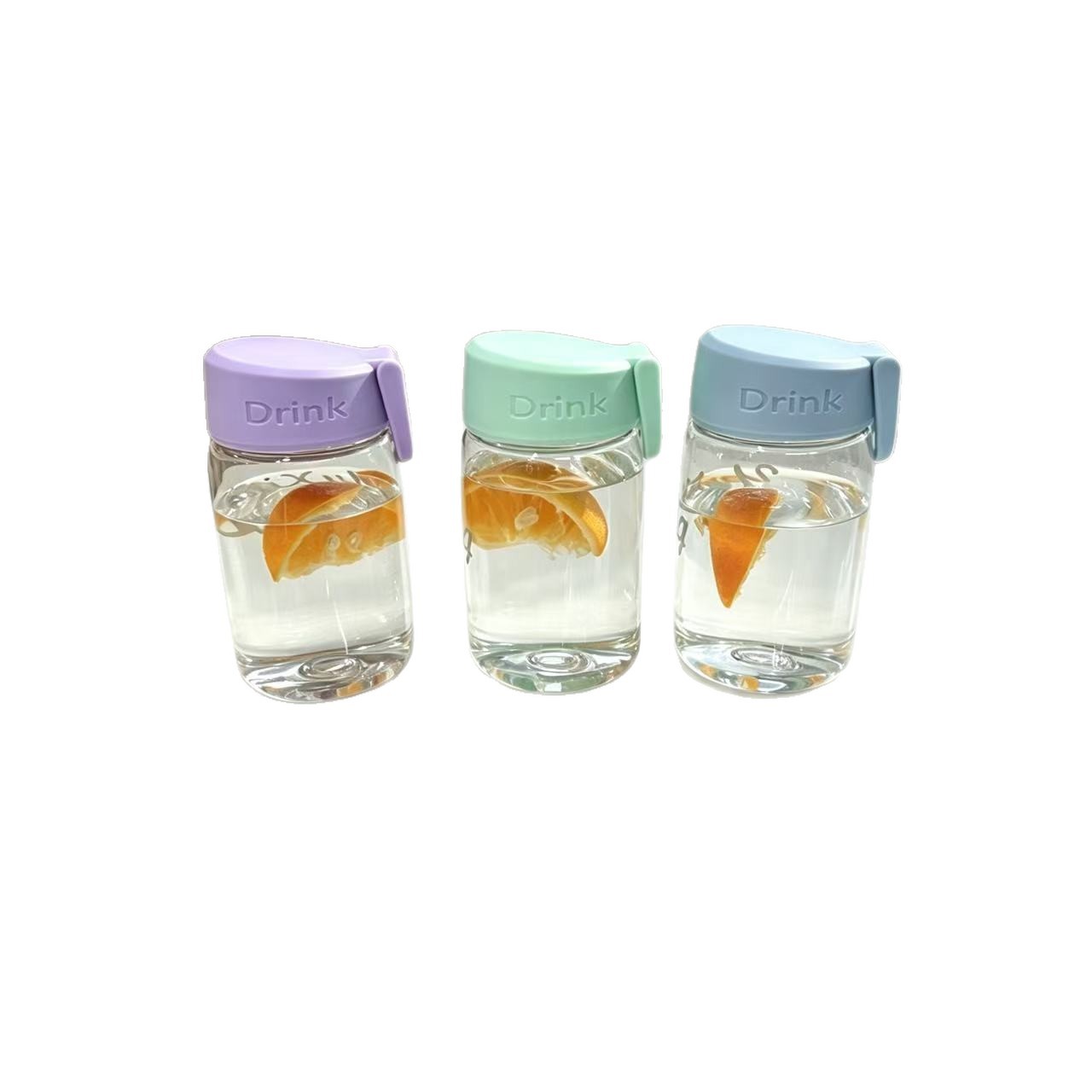 满杯元气畅饮小时光三款彩色盖磨砂玻璃水杯 Item Picture