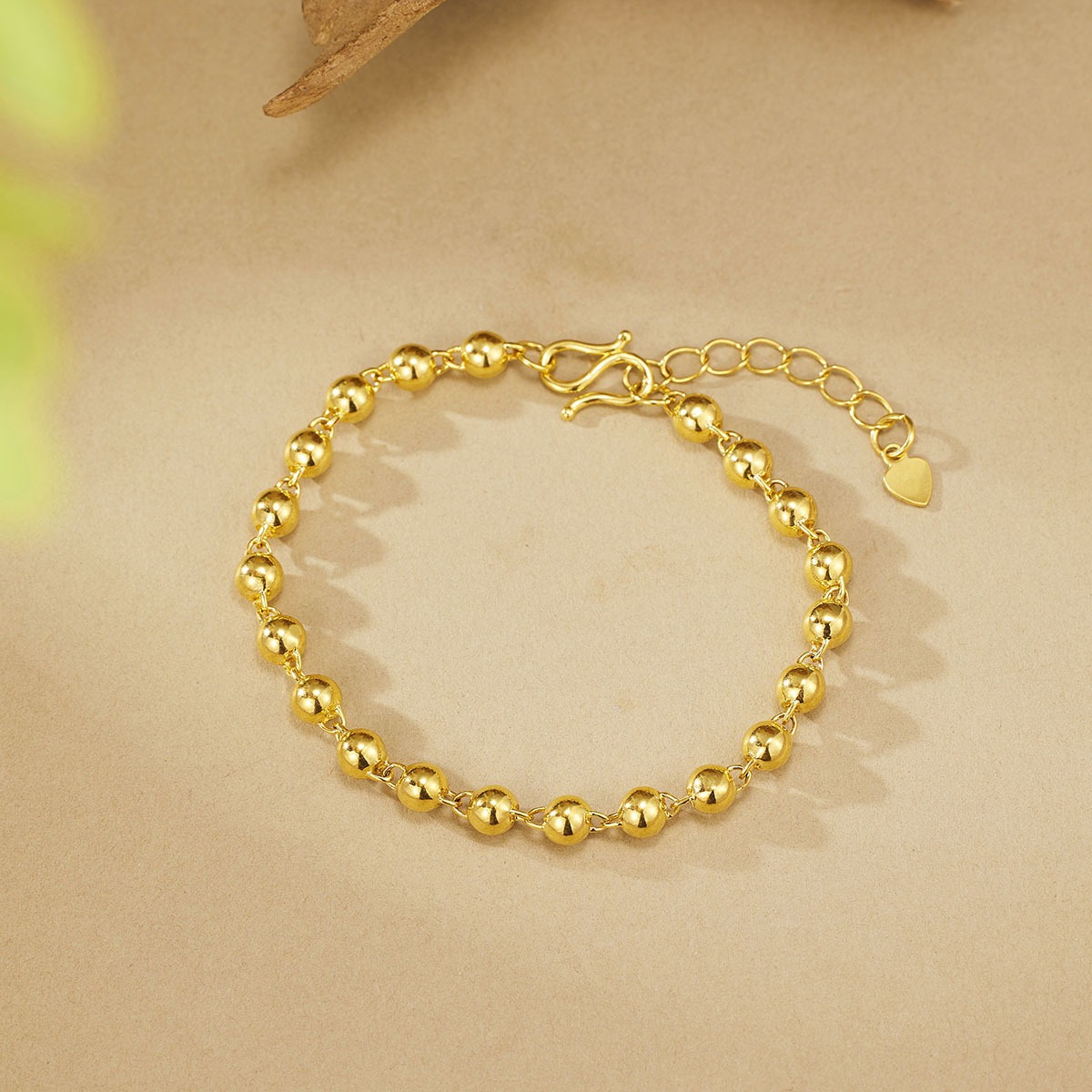 The new simple copper gold-plated bead bracelet is versatile and fashionable. It is the same as the new Chinese-style peace bead bracelet on Douyin Specification image