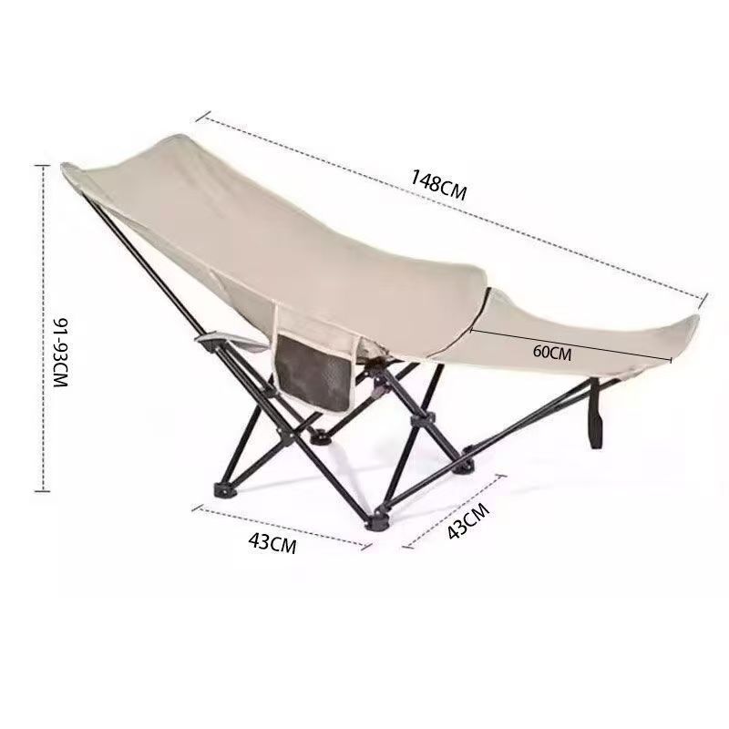 户外四档可调节折叠椅便携式沙滩躺椅办公室午休椅野外露营平躺椅