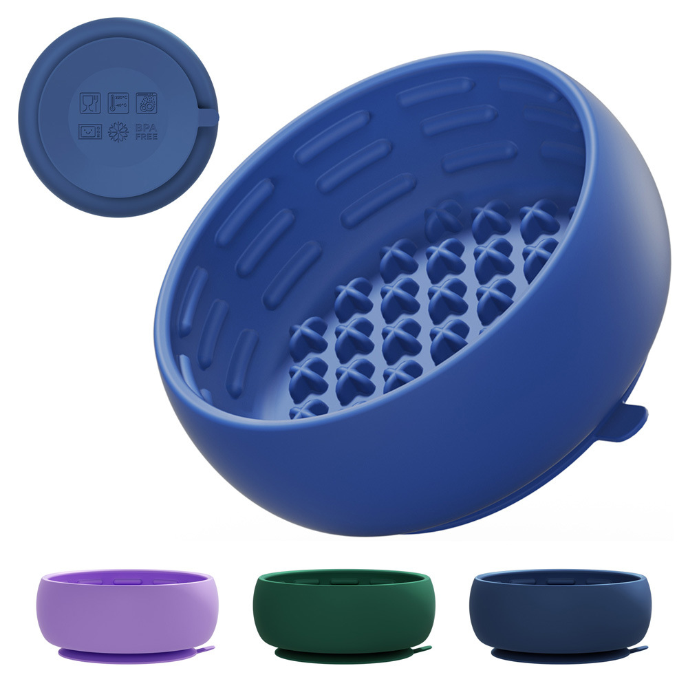 Dog feeding bowl, anti-slip and anti-knock, pet slow food bowl, cat licking bowl, rich food utensils, source factory Item Picture