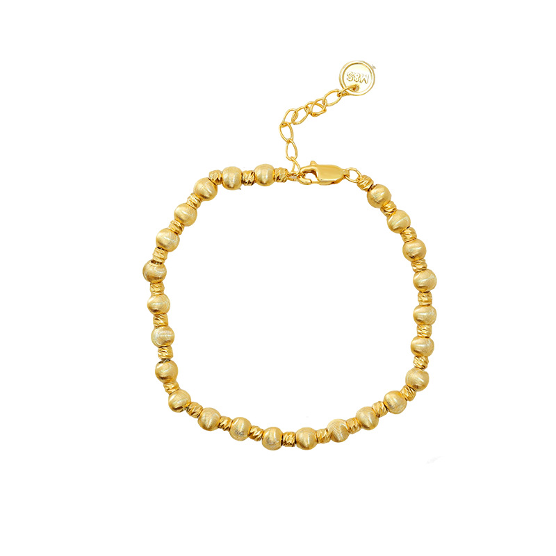 Hyacinth gold brazalete con cuentas cepilladas para mujeres de alto nivel de lujo ligero nichos de lujo exquisita cadena de mano 2025 nuevo gran look para la mano Item Picture