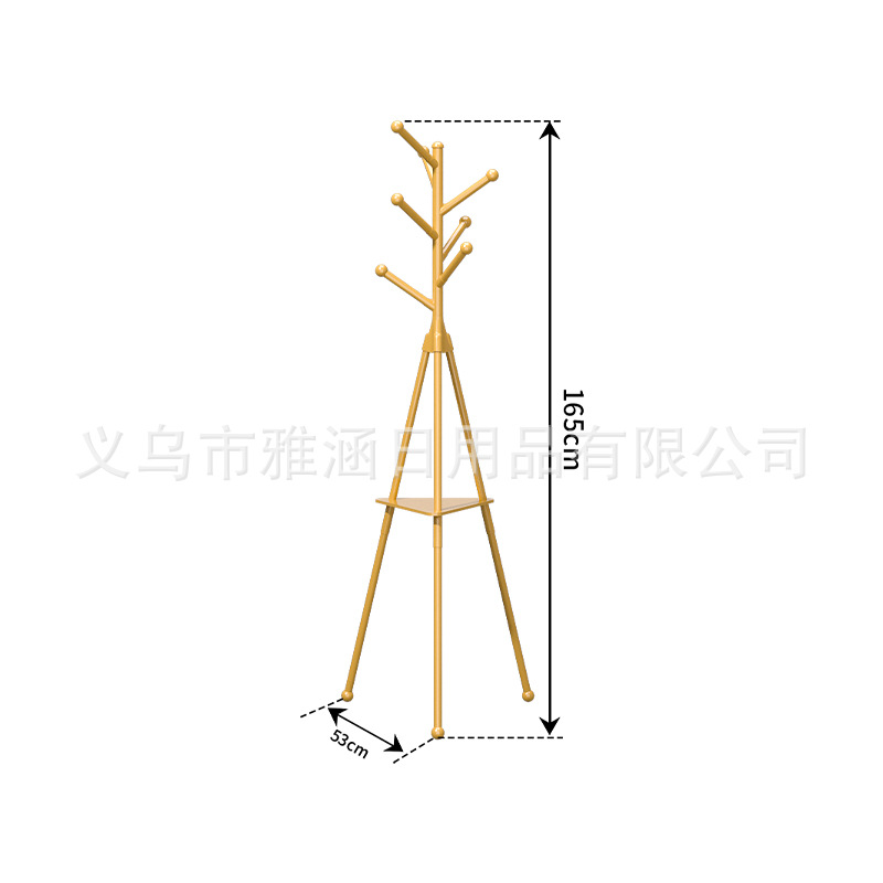 跨境专利款多功能落地款360度可旋转挂钩卧室挂衣架简约衣服架子白底实物图