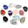 DIY jewelry making and wholesale of natural semi-precious stone irregular teardrop-shaped cut flour crystal gold-plated edge connectors Application Scenario