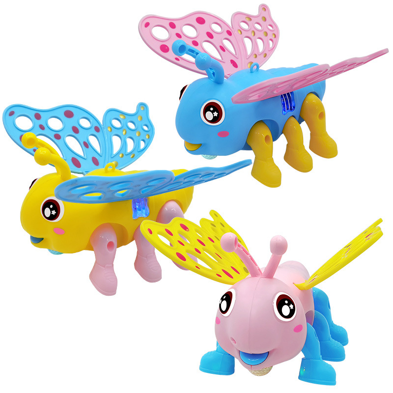 Electric crawling butterfly leash, butterfly luminous electric doll, night market street stall, children's toy manufacturer wholesale Item Picture
