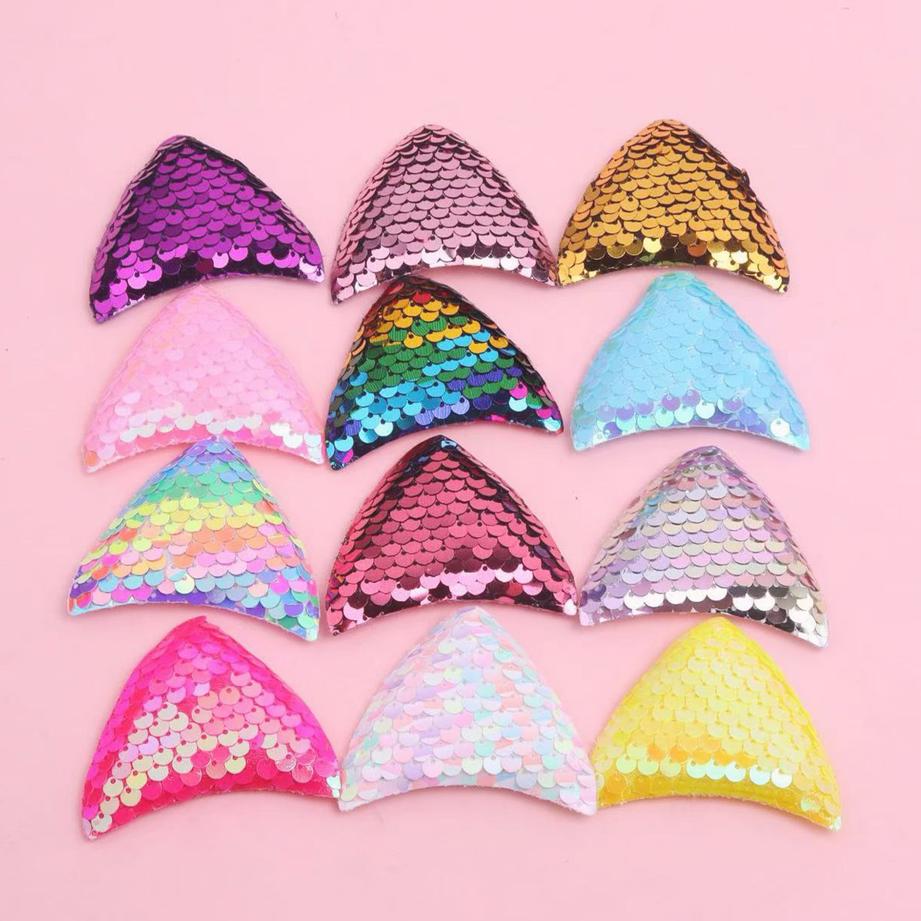 亮片猫耳朵配件 diy炫彩卡通可爱猫耳配饰服装辅料发饰饰品半成品