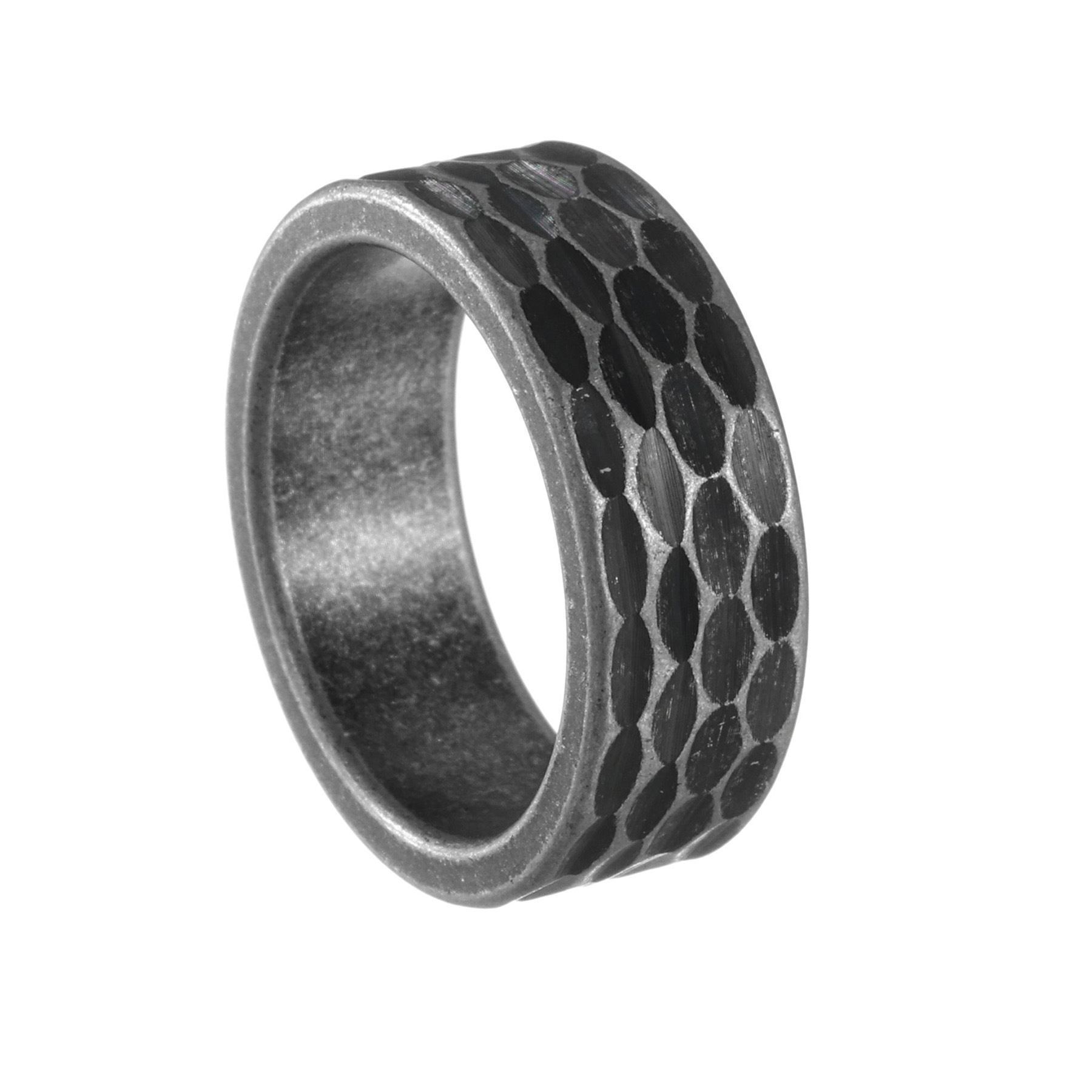 Amazon's European and American retro hammer-patterned ring, an aged men's trendy single ring, a unique hip-hop trendy men's ring Item Picture