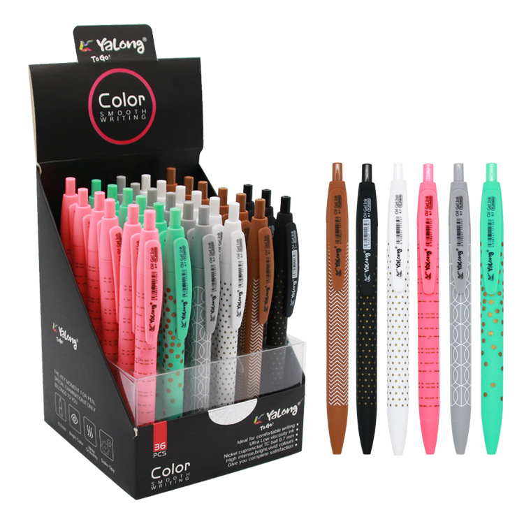 Yalong Cross-border 2024 Wholesale Fashion design oil pens, ballpoint pens, blue ink, school and office workers