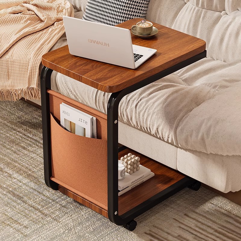 The new side table, movable trolley, sofa side cabinet, simple and modern living room coffee table, storage rack and mini bedside table details Picture