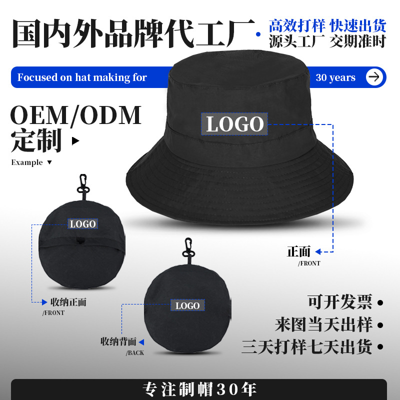 Waterproof fisherman's hat can be used to store bags, outdoor hiking hat, sun protection hat, autumn and winter sun protection hat details Picture