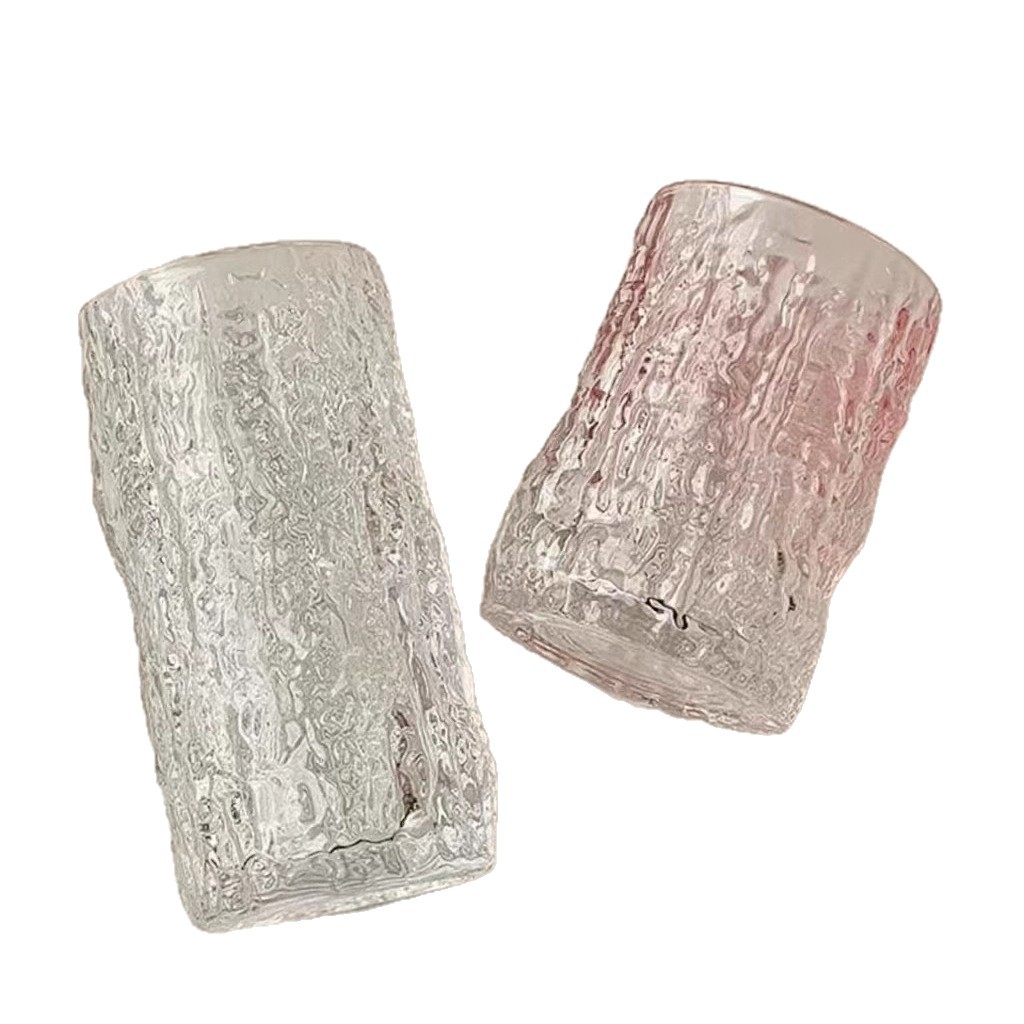 Bark-patterned tea cups, glass cups, water cups, embossed simplicity, high appearance level, ins cups, women's tennis cups, beer mugs, coffee cups Item Picture