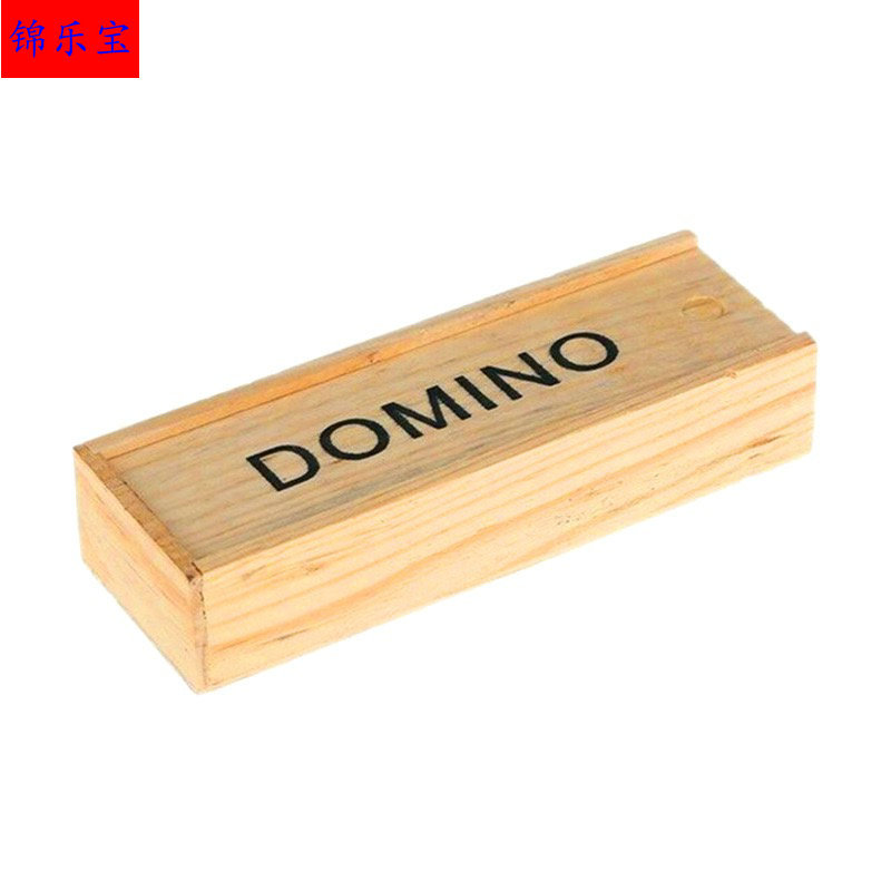 桌面游戏木制多米诺骨牌高标准木盒装黑色多米诺棋牌游戏酒吧娱乐细节图