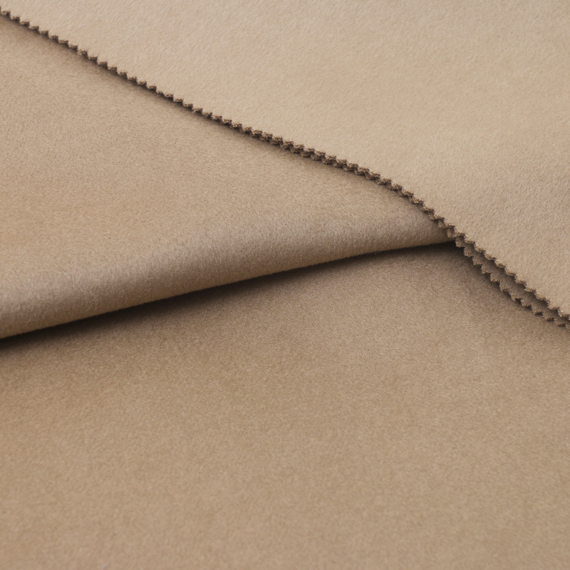 秋冬双面羊绒大衣面料全毛粗纺顺毛羊毛外套裤装时装现货双面呢产品图