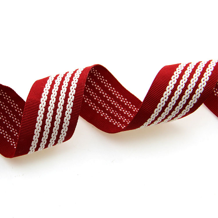 厂家定制滴胶防滑织带乳胶防滑松紧织带硅胶印刷织带白底实物图