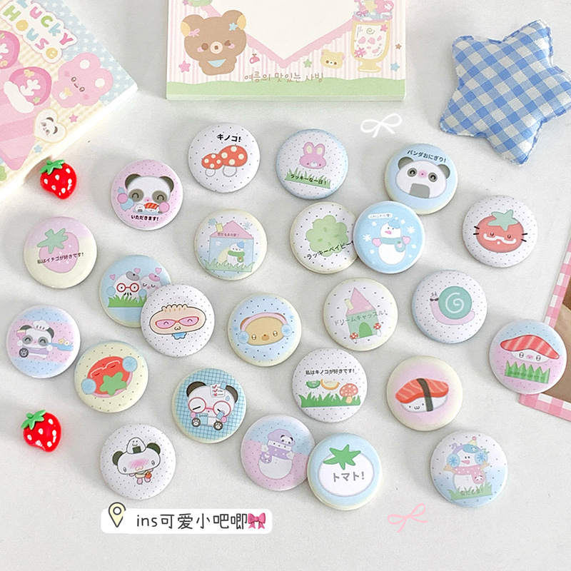 可爱卡通圆形徽章马口铁