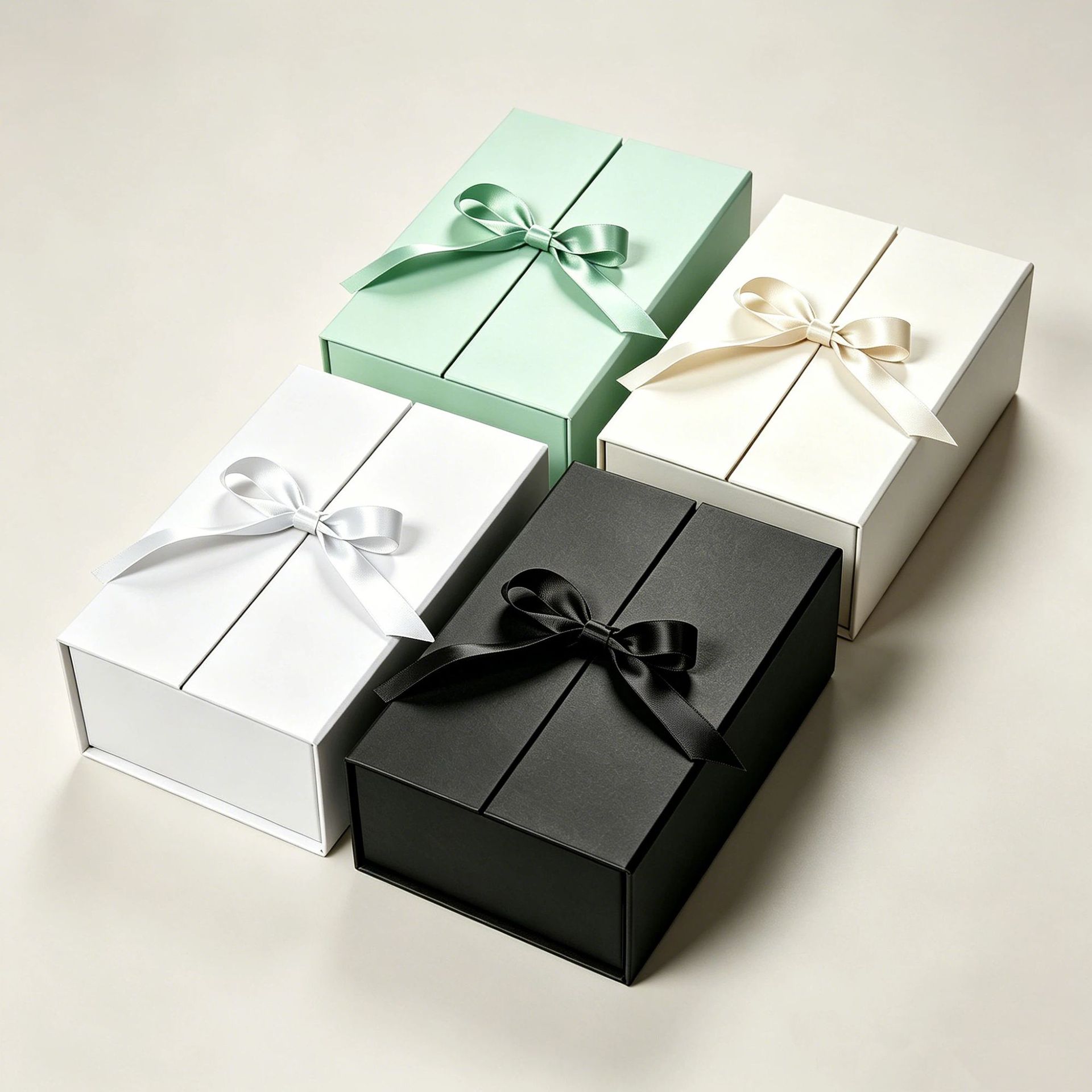 Foldable gift box, bow, solid color silk scarf box, gift paper box, souvenir packaging box manufacturer, cross-border stock available