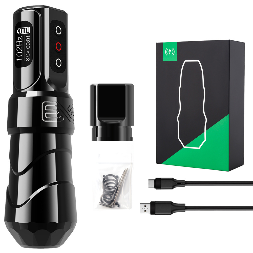 shanilak third-generation rechargeable tattoo pen with LCD display, tattoo needle motor, portable tattoo pen Item Picture